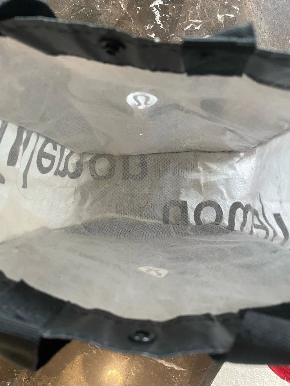 lululemon used/slight rip athletica Black Reusable Duffel-Tote